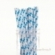 Paper straw, blue, dotted, 20 cm, 1 pc