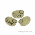 Bronzos sp. pakabukas "Heart", 20x14 mm