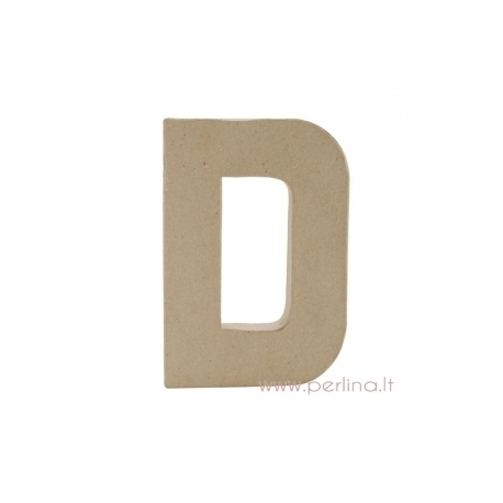 Paper Mache Letter "D", 20x14,5x2,5 cm