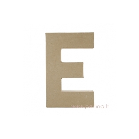 Paper Mache Letter "E", 20x14,5x2,5 cm