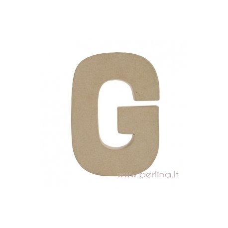 Paper Mache Letter "G", 20x14,5x2,5 cm