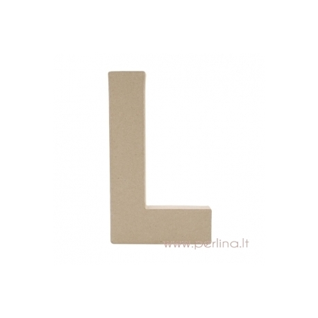 Paper Mache Letter "L", 20x14,5x2,5 cm