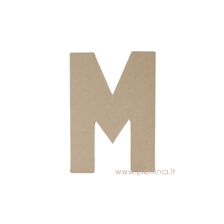 Paper Mache Letter "M", 20x14,5x2,5 cm