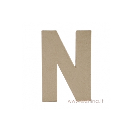 Paper Mache Letter "N", 20x14,5x2,5 cm