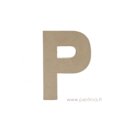 Paper Mache Letter "P", 20x14,5x2,5 cm