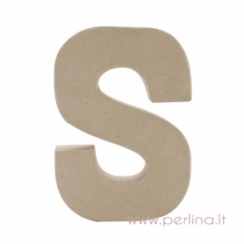 Paper Mache Letter "S", 20x14,5x2,5 cm