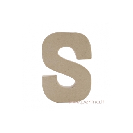 Paper Mache Letter "S", 20x14,5x2,5 cm
