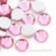 Briaunuotas akrilinis kabošonas, rožinis, 8 mm