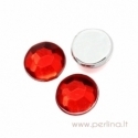 Briaunuotas akrilinis kabošonas, raudonas, 6 mm
