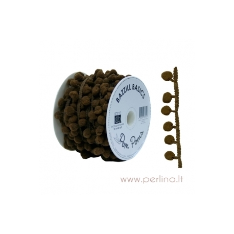 Pom Poms juostelė, ruda, 50 cm