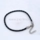 Plaited bracelets cord with clasp, black, 20 cm