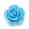 Resin flower embellishment, blue, 14x6 mm