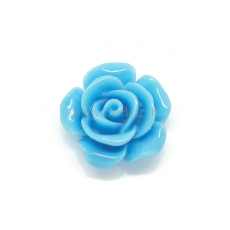 Resin flower embellishment, blue, 14x6 mm