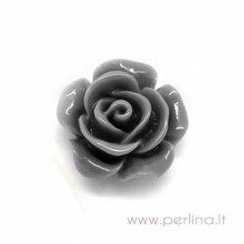 Resin flower embellishment, grey, 14x6 mm