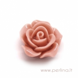 Resin flower embellishment, creamy pink, 14x6 mm, 1 pc