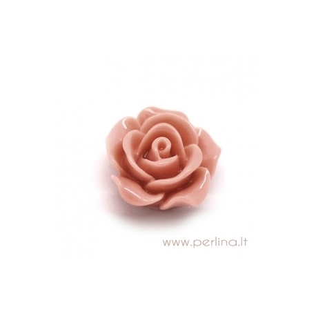 Resin flower embellishment, creamy pink, 14x6 mm, 1 pc