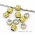 Pandora metalinis karoliukas, geltonas, 10x8 mm