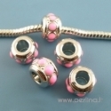 Pandora metalinis karoliukas, rožinis, 10x7 mm