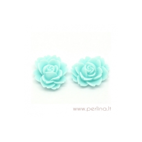 Akrilinis kabošonas "Skyblue Flower", 18x14 mm