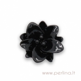 Resin embellishment "Black flower", 13x12 mm