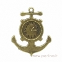 Bronzos sp. pakabukas "Anchor Clock", 3,7x3 cm