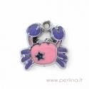 Pakabukas dengtas emaliu "Cancer Zodiac", 18x18 mm