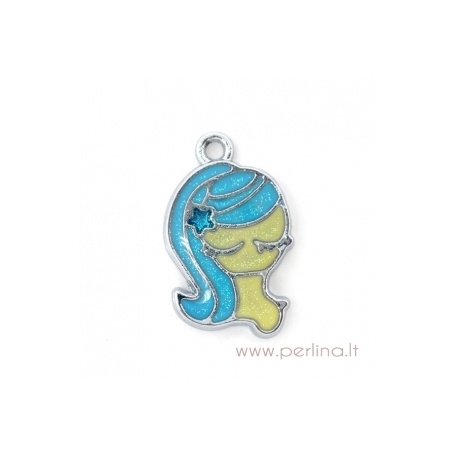 Pakabukas dengtas emaliu "Virgo Zodiac", 21x14 mm