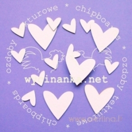 Chipboard "Hearts", 15 pcs
