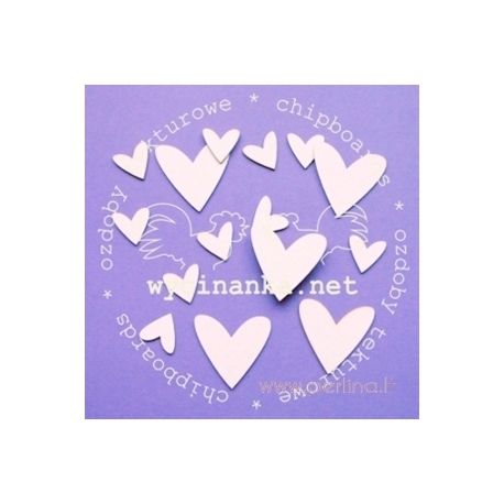Chipboard "Hearts", 15 pcs