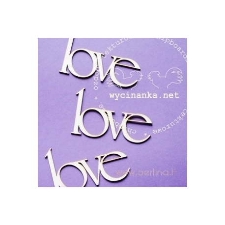 Chipboard "Love", 3 pcs