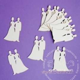 Chipboard "On The Wedding Day - the newlywed couples", 10 pcs