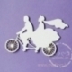 Kartoninė detalė "Vestuvės, jaunavedžiai ant dviračio", 1 vnt.