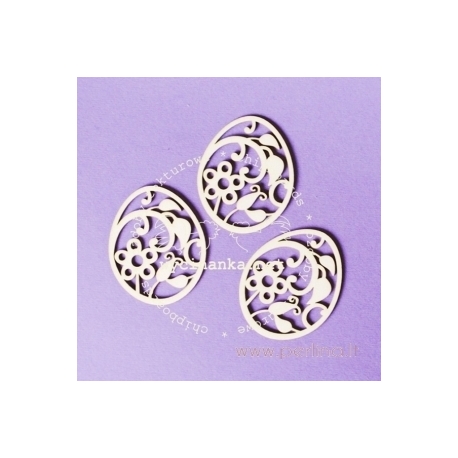 Chipboard "Easter eggs with flowers", 3 pcs