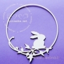 Chipboard "Circle frame with rabbit", 1 pc