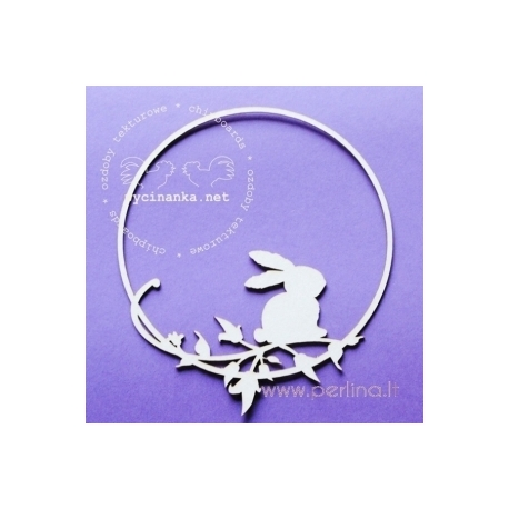 Chipboard "Circle frame with rabbit", 1 pc