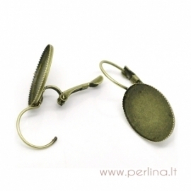 Antique Bronze Earring Clips, 30x14 mm