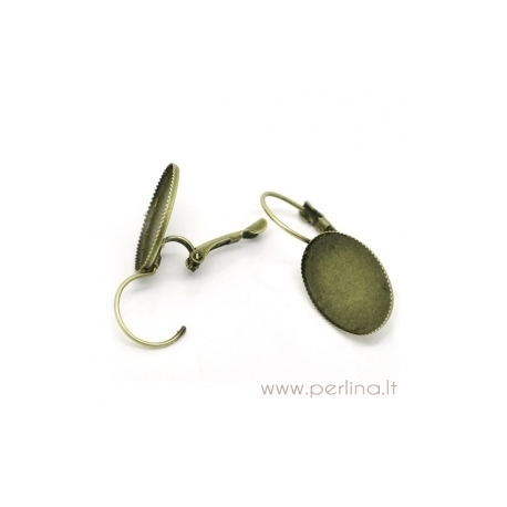 Antique Bronze Earring Clips, 30x14 mm