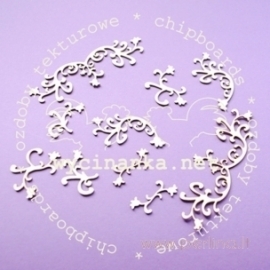 Chipboard "Floral Ornaments - 3", 10 pcs