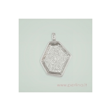 DeCoRe Hexagon Pendant With Bezel, 30x26 mm