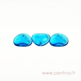 Stiklinis pakabukas, mėlynas, 14x13 mm