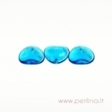 Glass pendant, capri blue, 14x13 mm
