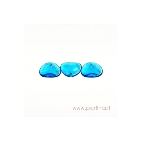 Stiklinis pakabukas, mėlynas, 14x13 mm