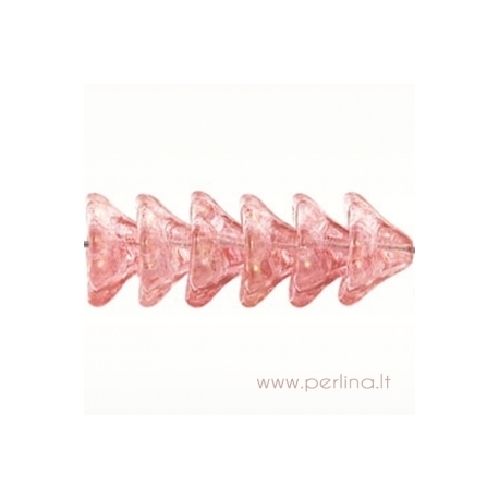 Glass bead - flower, topaz/pink, 8x13 mm