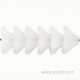 Glass bead - flower, milky white, 8x13 mm