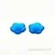 Glass bead - flower, light capri blue, 12 mm