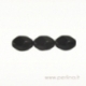 Glass bead, faceted, jet, 16x11 mm