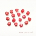 Glass bead, faceted, opaque orange/red, 12x10 mm