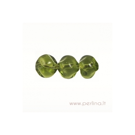 Glass bead, olivine, 10 mm