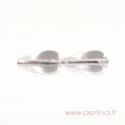 Glass bead, drop, crystal, 15x8 mm