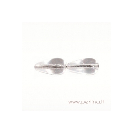 Stiklinis karoliukas, lašo f., skaidrus, 15x8 mm